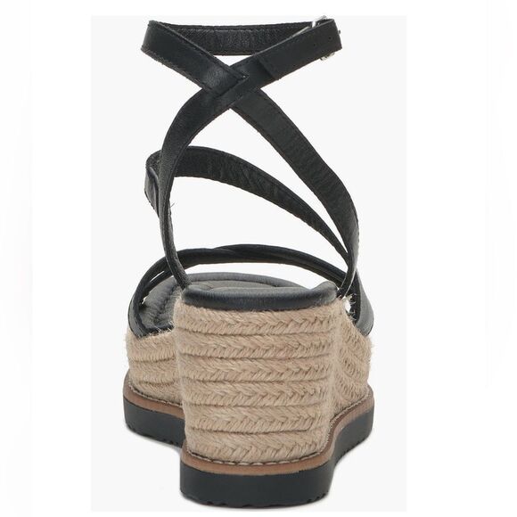 NWT LUCKY BRAND BLACK CAROLIE ESPADRILLE WEDGE STRAPPY SANDAL WOMENS NEW IN BOX - Picture 7 of 10